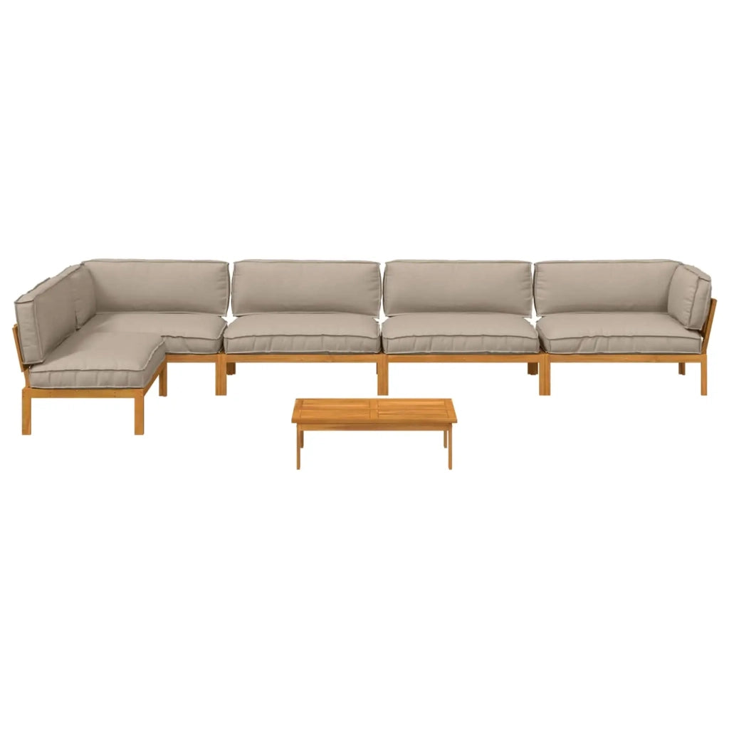 Set di divani con cuscino 6 pcs Talpa Legno di Acacia Massello 3418589