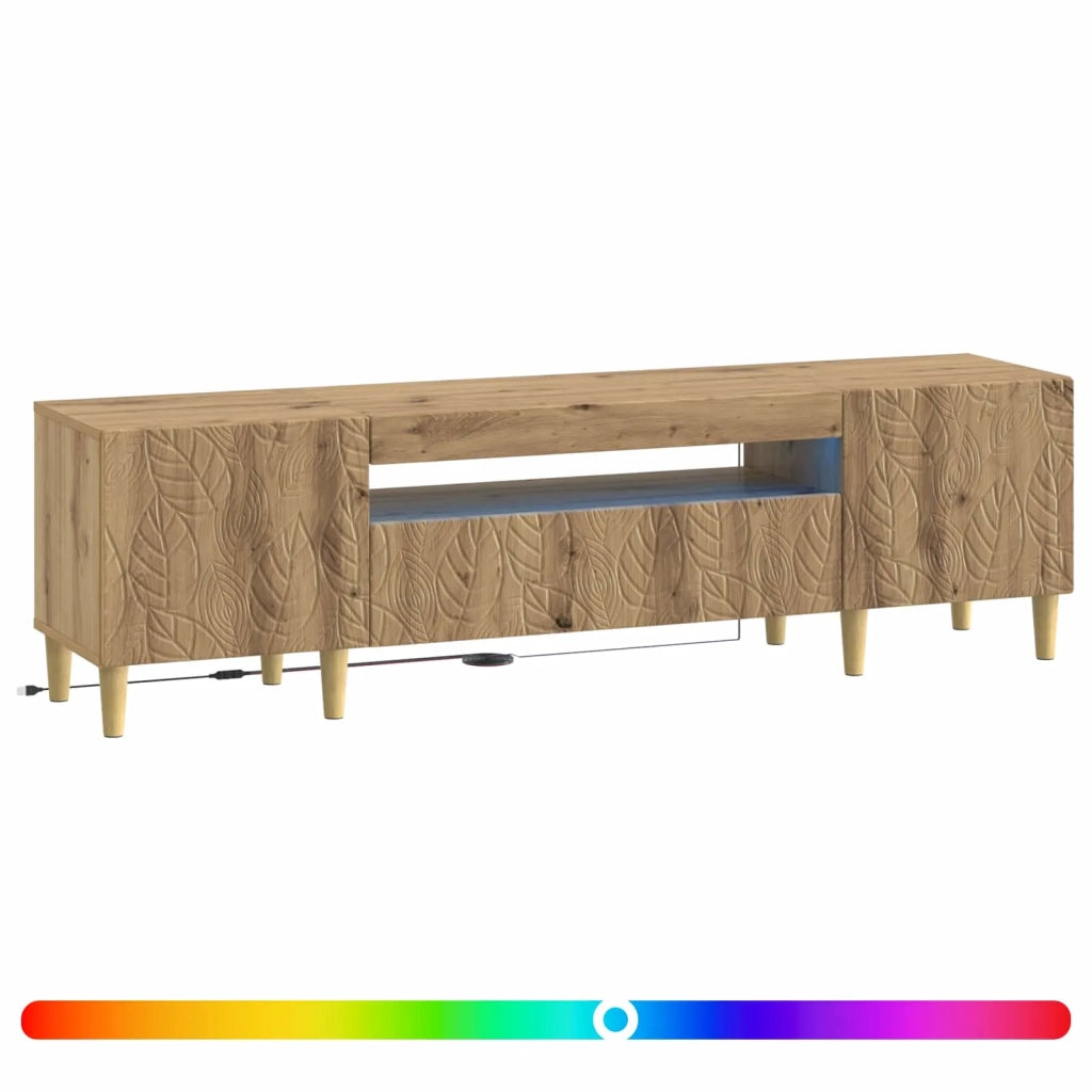 Mobile TV LED Rovere Artigianale Legno ingegnerizzato 897134
