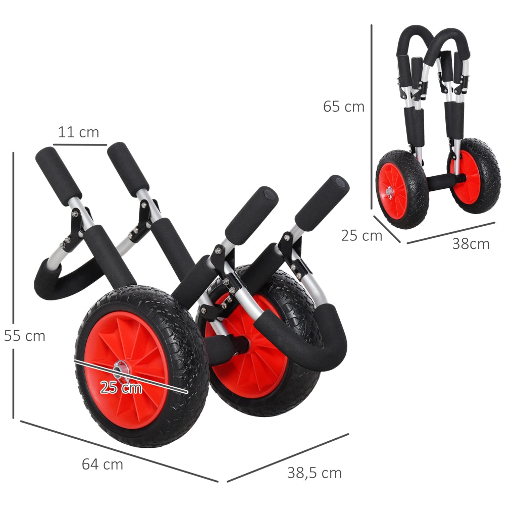 Carrello pieghevole per tavole da surf e kayak ¨C zephmum ¨C nero, alluminio, 45 kg