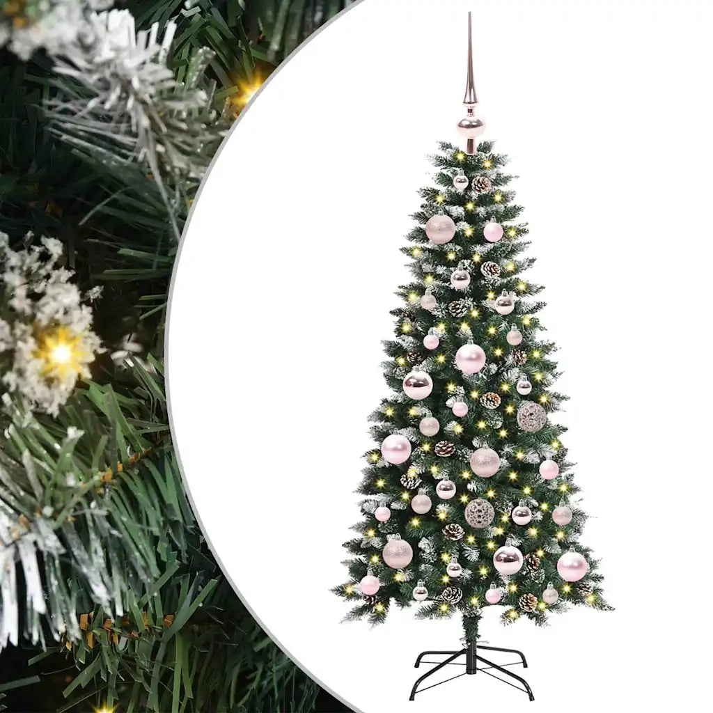 Albero di Natale Artificiale-Albero Natalizio con 150 LED Verde 120 cm 839248