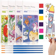 Libro di colore aquarello - Pennello a acqua - Kit di pittura a tempera - Carta da disegno - Disegni aquarelli - Adatto a bambini a partire dai 3 anni - Libro da colorare