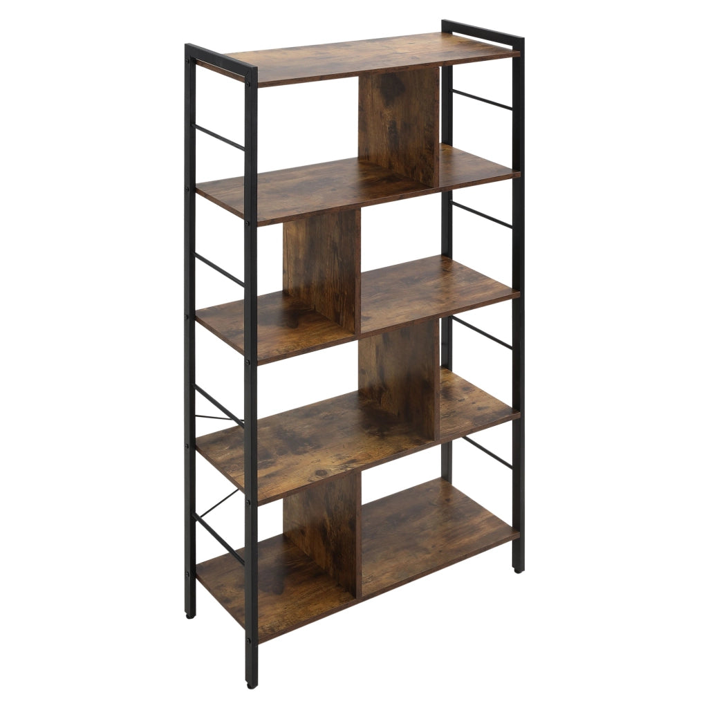 Libreria scaffale 5 ripiani divisorio stoccaggio legno metallo ¨C Xylo ¨C 74x30x157,5 cm marrone nero