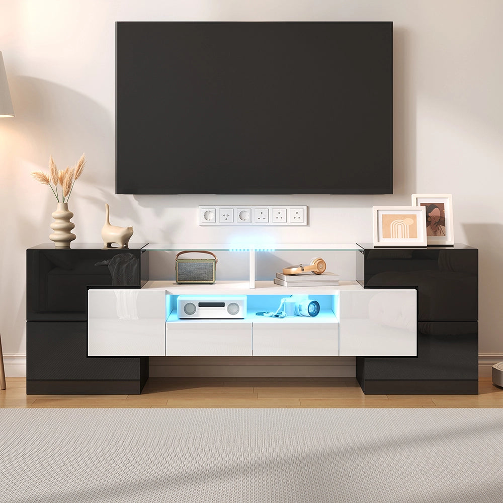 Mobile TV moderno - Xylo - 145cm vetro LED bianco