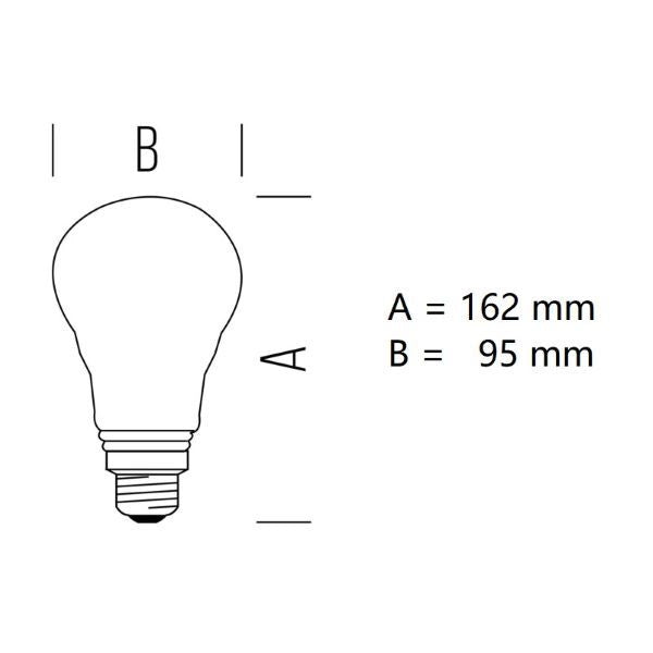 LAMPADINA GOCCIA A LED 22W LUCE NATURALE 4000K 3452 LUMEN E27 VETRO SATINATO BOT