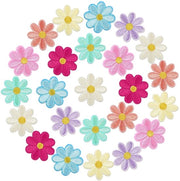 48 pezzi di fiori in stoffa per cucire, patch per stirare, piastre per stirare fiori, patch ricamato per cappelli, jeans, giacche, borse, accessori DIY, fiori di margherita