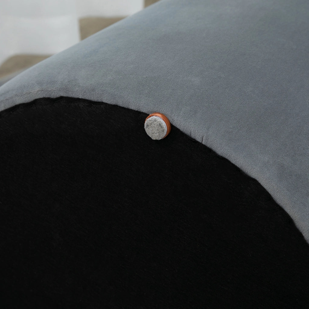Pouf contenitore rotondo grigio con vassoio reversibile Ø44 cm