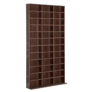 Mobile Porta CD con Ripiani Regolabili, Scaffale Porta 1116CD/528DVD Salvaspazio in MDF, Mobile Libreria con 36 Scomparti, 102x23.5x195 cm, Marrone