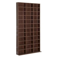 Mobile Porta CD con Ripiani Regolabili, Scaffale Porta 1116CD/528DVD Salvaspazio in MDF, Mobile Libreria con 36 Scomparti, 102x23.5x195 cm, Marrone