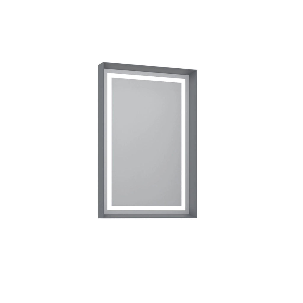 Specchio decorativo in legno "Craft 60 x 90 v2" - 60 x 10 x 90 cm - Grigio opaco