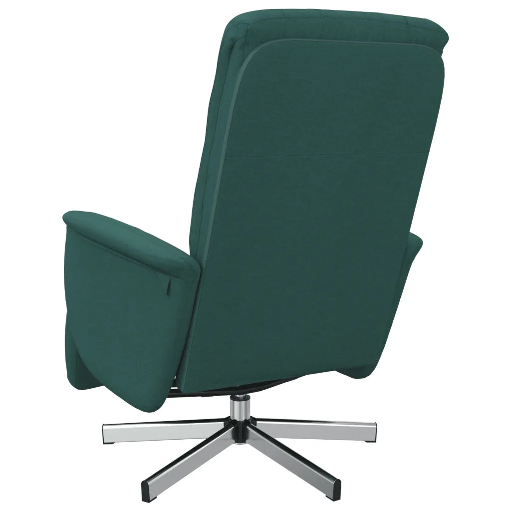 Divano Sedia-Poltrona Reclinabile con Poggiapiedi Verde Scuro in Tessuto 776938