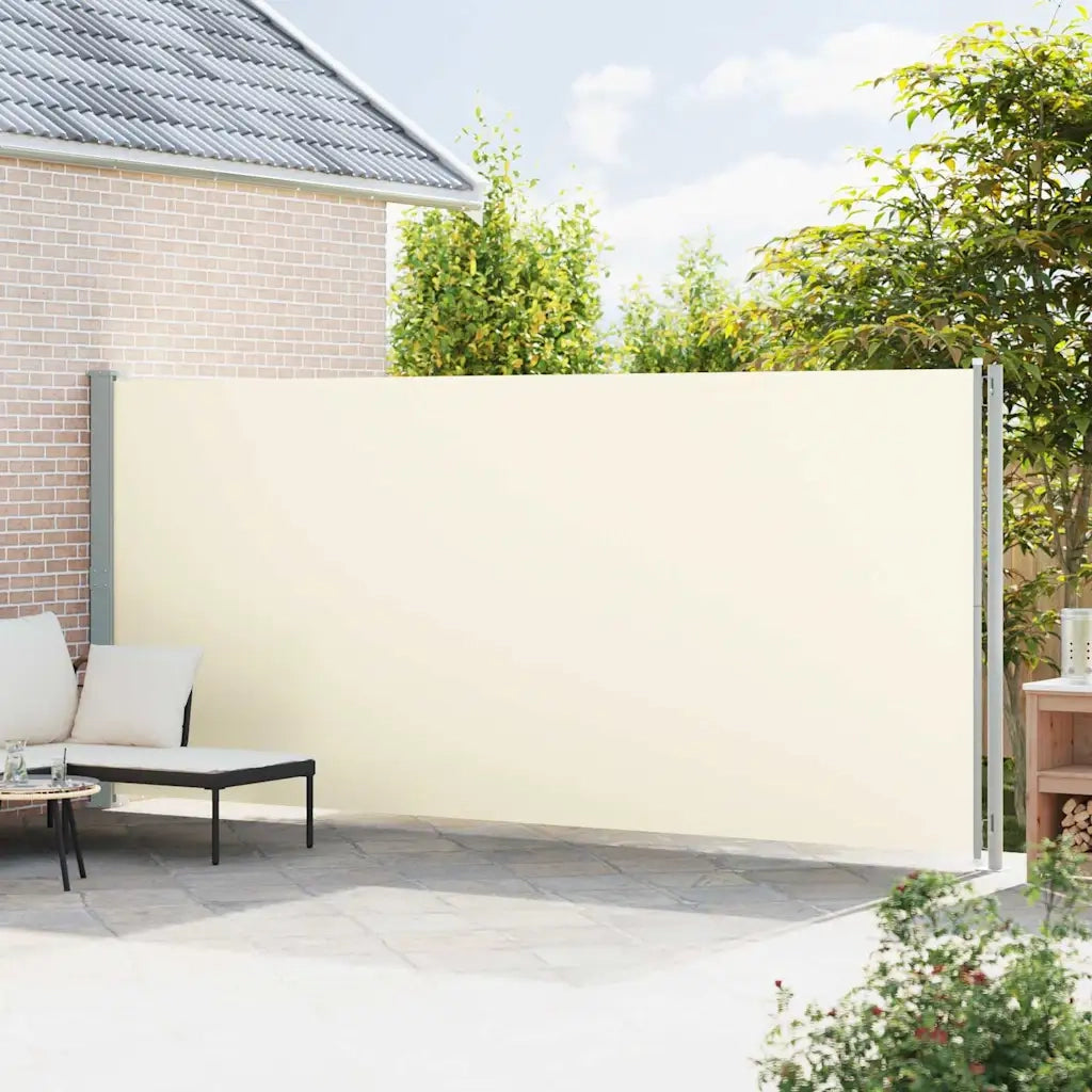 Tenda da Sole Laterale Retrattile per Patio 200x614 cm Crema 317971