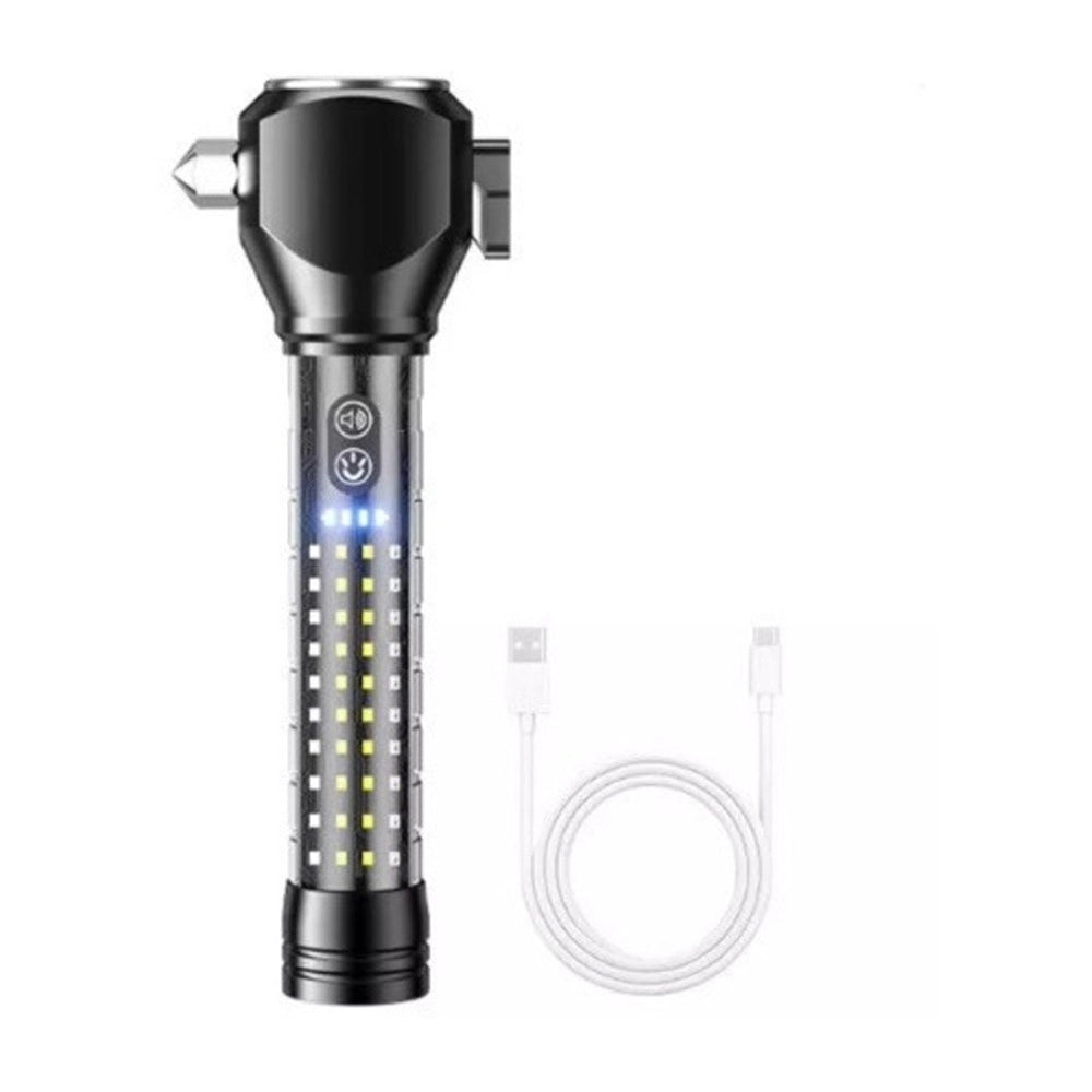 Trade Shop - Torcia Elettrica Ricaricabile Multiuso A Led In Alluminio Q-d650 Emergenza Martello -