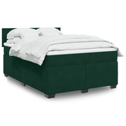 Giroletto a Molle con Materasso Verde Scuro 160x200 cm Velluto