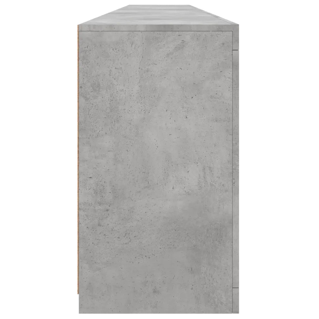 vidaXL Credenza con Luci LED Grigio Cemento 283x37x67 cm