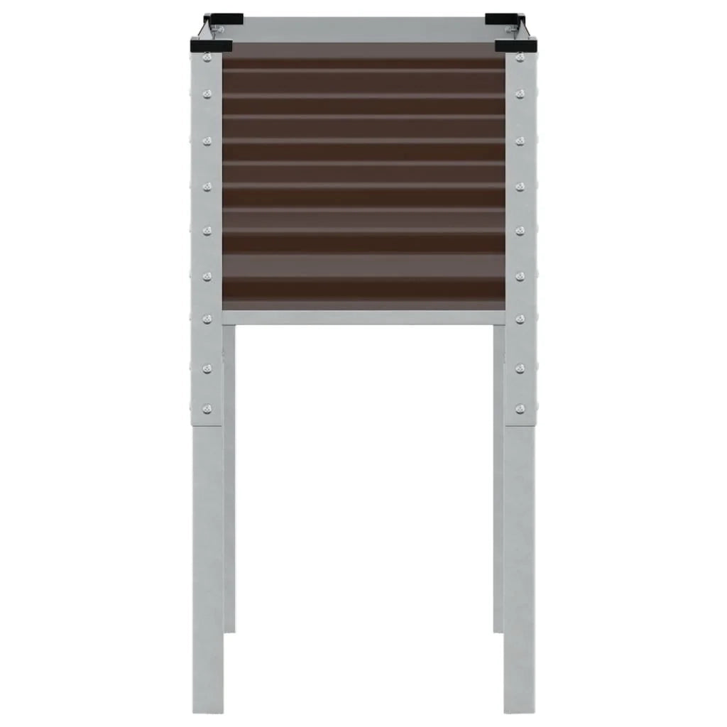 Fioriera rialzata per piante fiori terrazza giardino 45 x 45 x 88 cm acciaio marrone 02_0037615