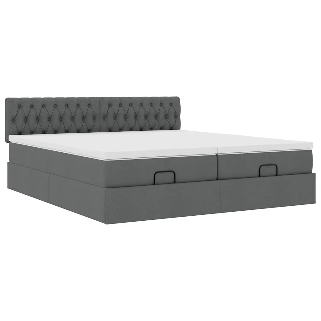 Struttura Letto Pouf con Materassi 160x200 cm in Tessuto 3312009