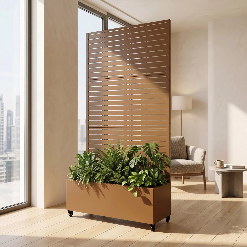 Fioriera con Spalliera Nodepp in Acciaio 190 x 82 x 38 cm - Marrone casa.pro