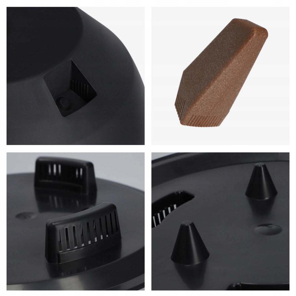 Vaso da fiori KADAX, fioriera, coperchio, gambe, inserto, supporto per fiori, 29+40 cm, ciotola nera, 2 pezzi.