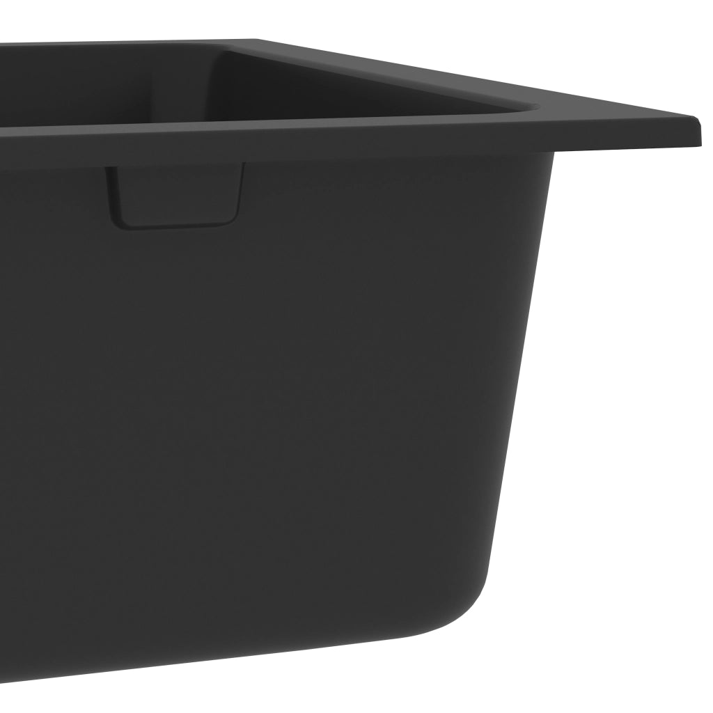 Lavello da cucina in granito nero 760x480x184 mm -
