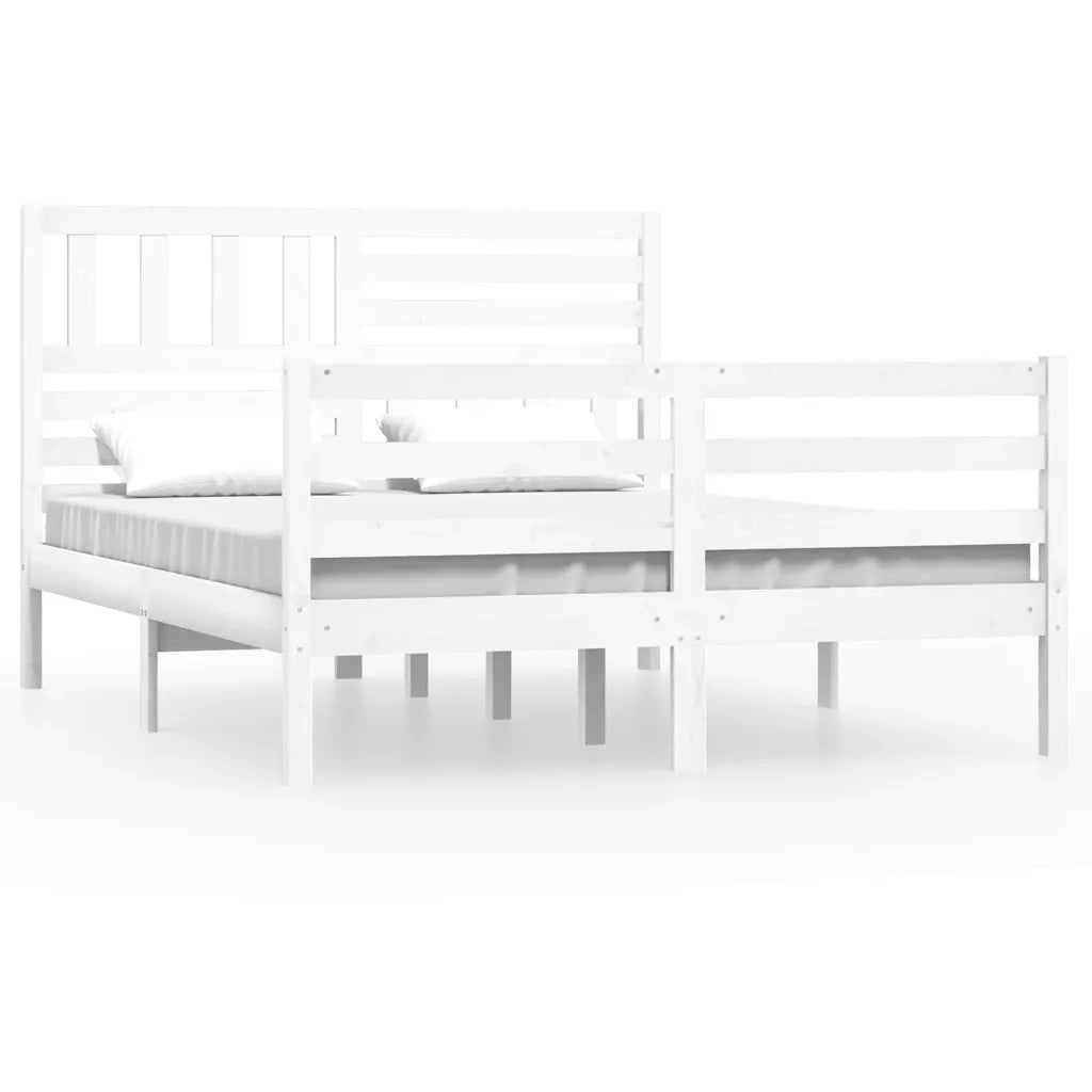 Giroletto-Struttura Letto Bianco 120x190 cm Small Double in Legno Massello 286743