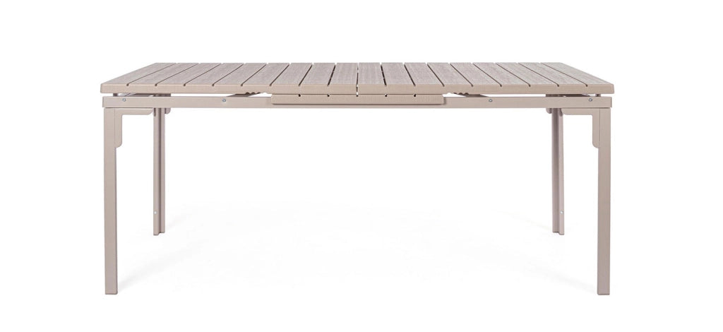 Tavolo Allungabile da Esterno 180-240x90 cm in Acciaio e HDPE Sarita Tortora
