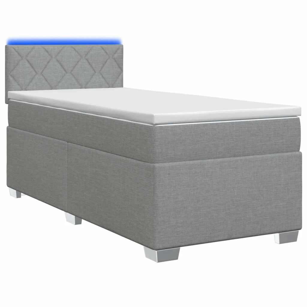 Letto con Box Spring, Materasso e LED Grigio Chiaro Tessuto 3451882