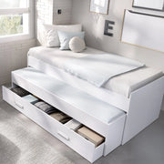 Lettino Zion, Letto per Bambini Contenitore, Bianco