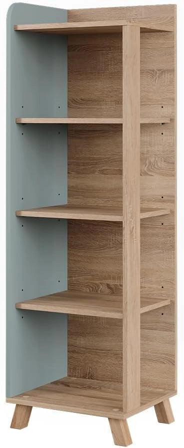 Mensola da bagno Karen, Sonoma/Bianco, 40 x 128 cm con 4 scomparti, per la conservazione di asciugamani e prodotti per la cura personale