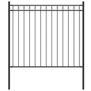 Recinzione da Giardino in Acciaio 1,7x0,8 m Nero