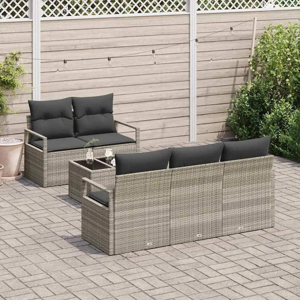 Set Divano da Giardino 6 pcs Grigio chiaro e grigio scuro 3354931
