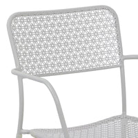 Set 4 sedie da Giardino con Braccioli 57x45/58x81,5h cm in Metallo Aura Grigio