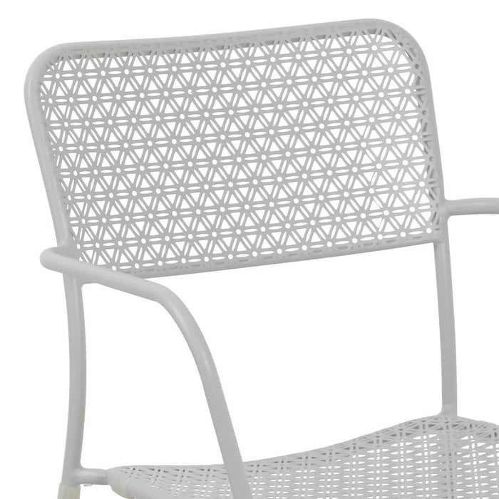 Set 4 sedie da Giardino con Braccioli 57x45/58x81,5h cm in Metallo Aura Grigio