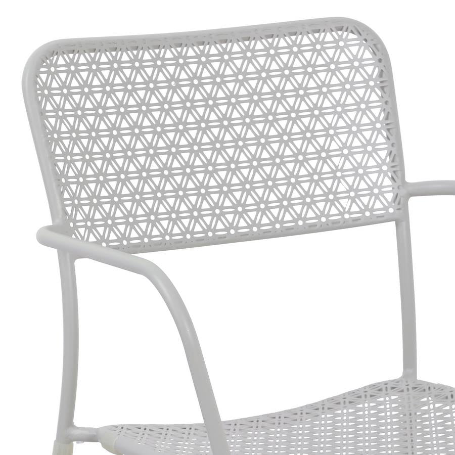 Set 4 sedie da Giardino con Braccioli 57x45/58x81,5h cm in Metallo Aura Grigio