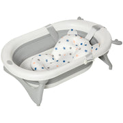 Vaschetta Bagnetto Pieghevole per Bambini 0-3 Anni con Indicatore di Temperatura e Cuscino, 81.5x50.5x23.5cm, Bianco