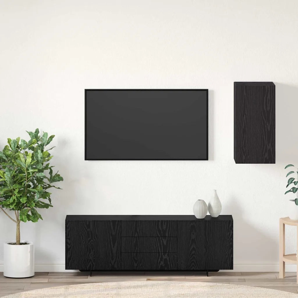 Mobile TV da parete-Mobile TV a Muro-Credenza TV Rovere Nero 30,5 x 30 x 60 cm 547268