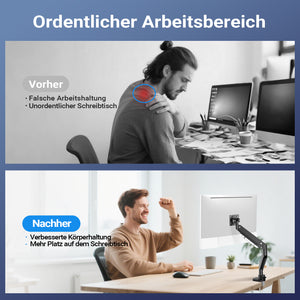 Braccio monitor da scrivania Supporto per schermi da 17 a 57" conforme a VESA, con molla a gas