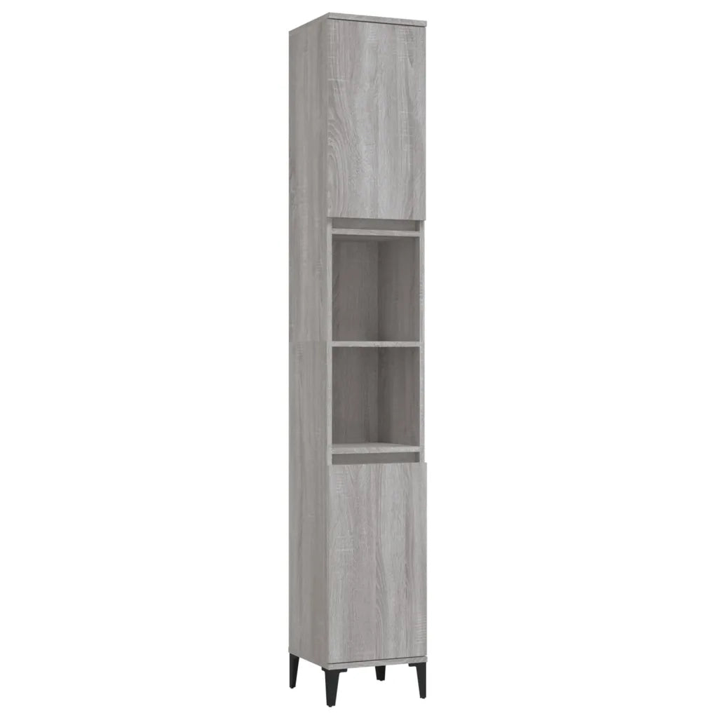 Armadietto Bagno Grigio Sonoma 30x30x190cm in Legno Multistratocod mxl 130343