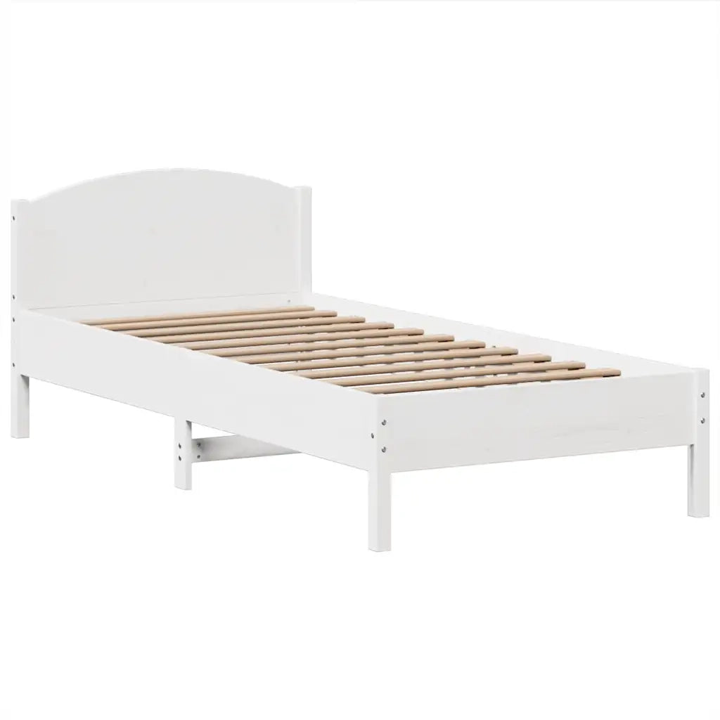Letto Libreria senza Materasso Bianca 90x200 cm Legno di Pino 3323162