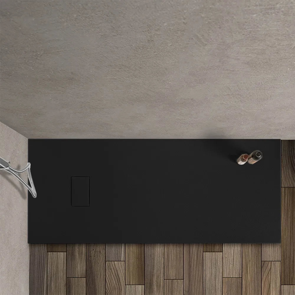 Piatto doccia 80x150 in resina nero effetto pietra riducibile Agorà