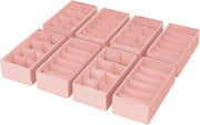 Organizzatore di carico per armadio - 8 pezzi Organizzatore di cassetti per tessuti Organizzatore di sottovesti, 30 x 15 x 9 cm per Organizzatore Pax, Abbigliamento per bambini, Calze, Rosa
