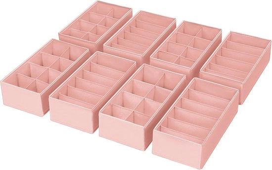 Organizzatore di carico per armadio - 8 pezzi Organizzatore di cassetti per tessuti Organizzatore di sottovesti, 30 x 15 x 9 cm per Organizzatore Pax, Abbigliamento per bambini, Calze, Rosa