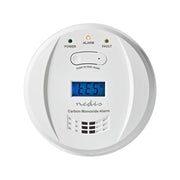 Rilevatore di Monossido di Carbonio con Allarme 85dB e Schermo LCD Pulsante Test Hush Bianco Nedis
