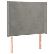 Testiera | Testata ad Orecchio Grigio Chiaro 83x16x118/128 cm in Velluto