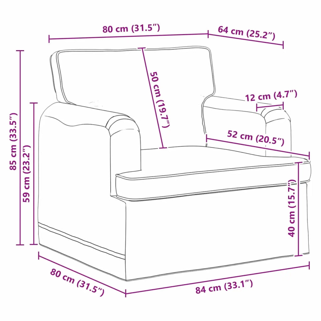 Divano | Divano da soggiorno | Sofa Blu 84 x 80 x 85 cm Tessuto