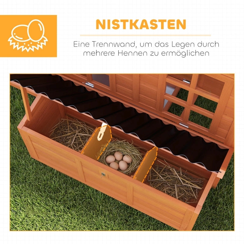 GALLINARIO per 4-6 galline 100x86x100 cm legno di abete e plastica arancione