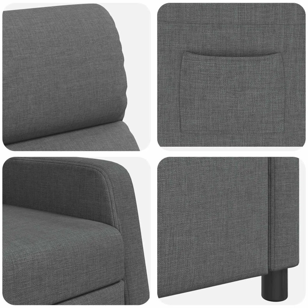 Divano Sedia-Poltrona reclinabile Grigio Scuro Tessuto 919391