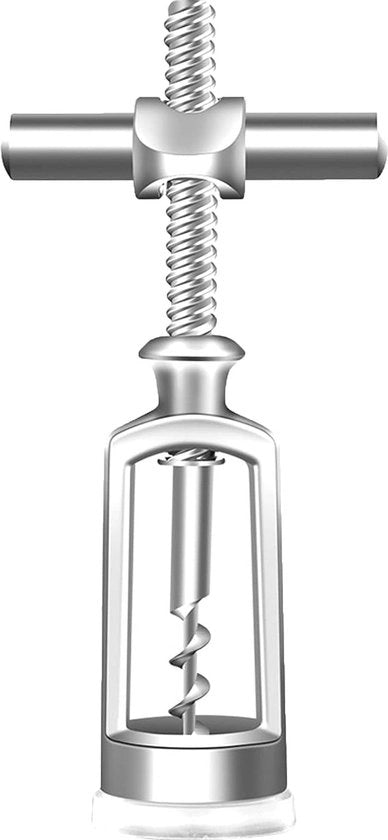Flesopener a viti con sistema a manovella per aprire bottiglie di vino e prosecco 

o 
Flesapener a vite con manovella per aprire bottiglie di vino e prosecco