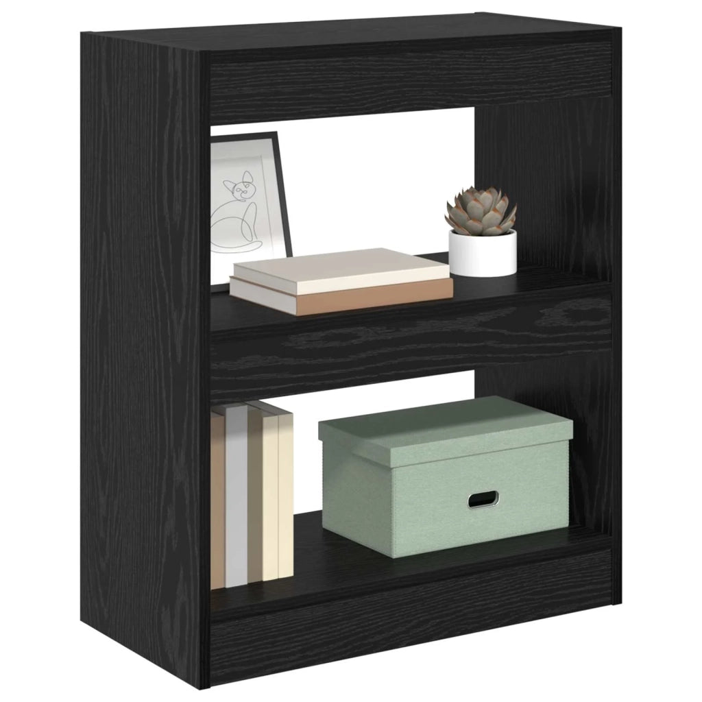 Armadio per Libri Rovere Nero 60 x 30 x 72 cm Legno multistrato 880458