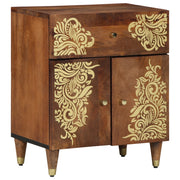 Comodino 50x33x60 cm in legno massello di mango