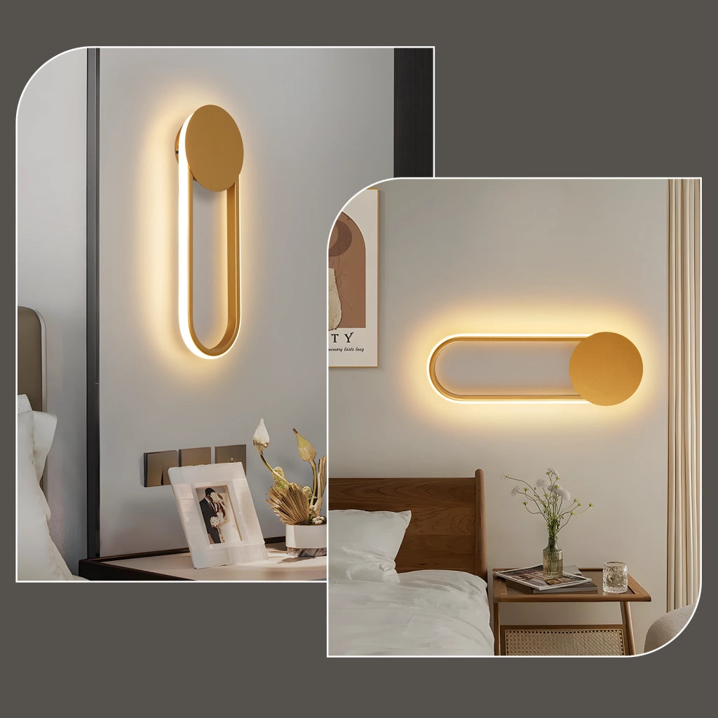 ZMH Applique LED moderna 12W 41cm bianco caldo 3000K oro minimalista